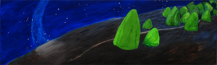 De nacht, de weg, de groene bergen - 2009