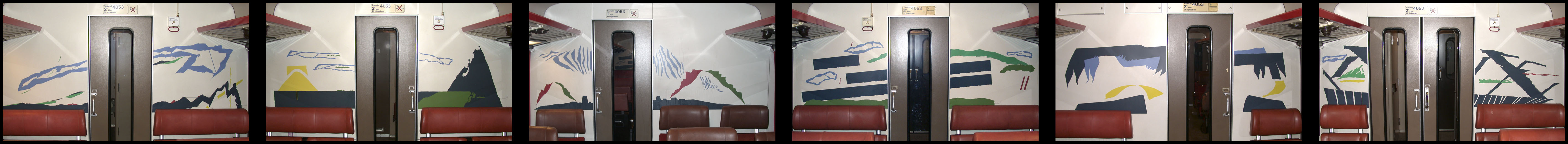 Train compartment partition paintings (1986/87) - large version
